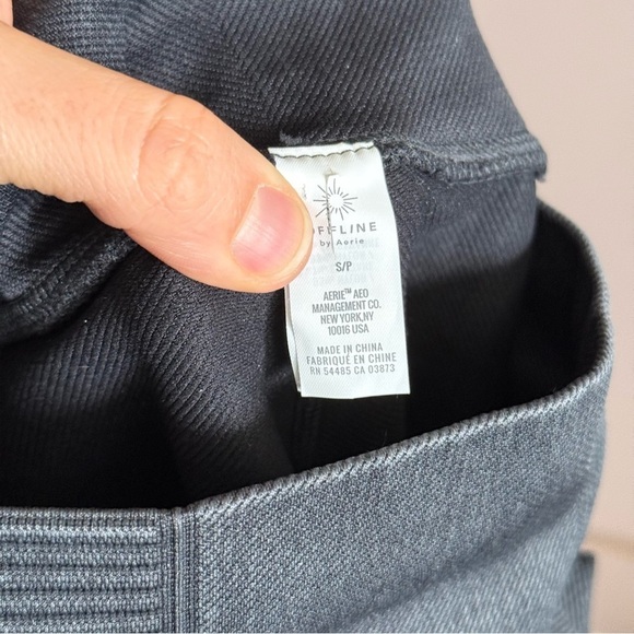 Aerie Offline Grey High Rise Ribbed Leggings Size Small Athleisure Moto Style - Picture 7 of 8